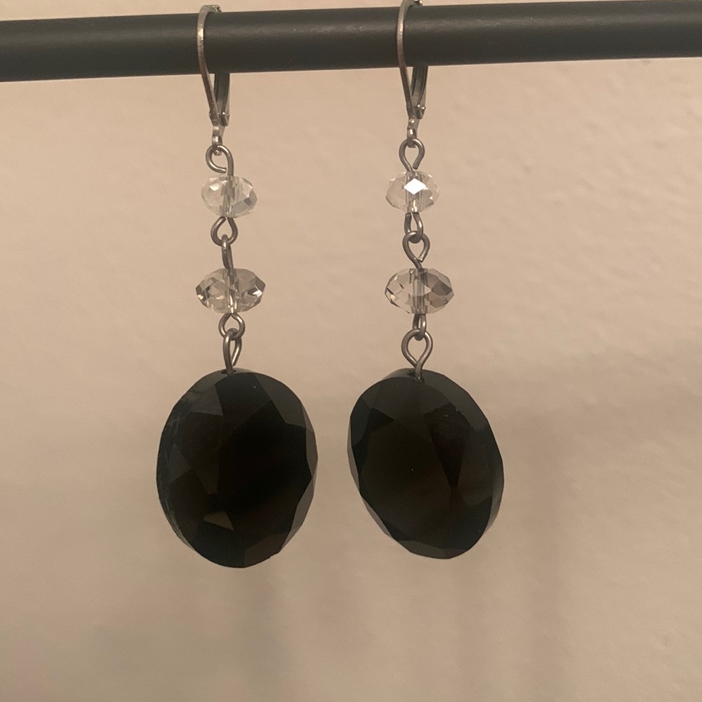 WHBM Dangle Beaded Leverback Earrings